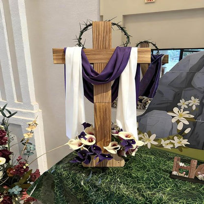 LYFOOHEART Wearable Crown of Thorns - 8 Inch Purple & White Cloth | Biblical Jesus Thorn Crown for Easter & Church Drama