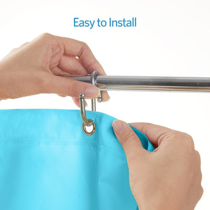 EHZNZIE Shower Curtain Liner Light Weight PEVA, Shower Liner 72x72 Inches, Waterproof, No Chemical Smell with 12 Rust Proof Metal Grommets for Bathroom Shower Curtain, Aqua