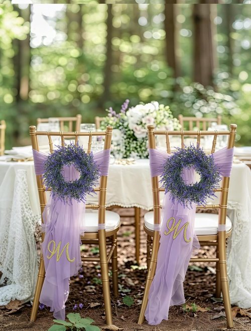 BLOSMON Lavender Centerpieces Wreaths - 2pcs 13 Inch Purple Artificial Flower Candle Rings for Wedding Decor