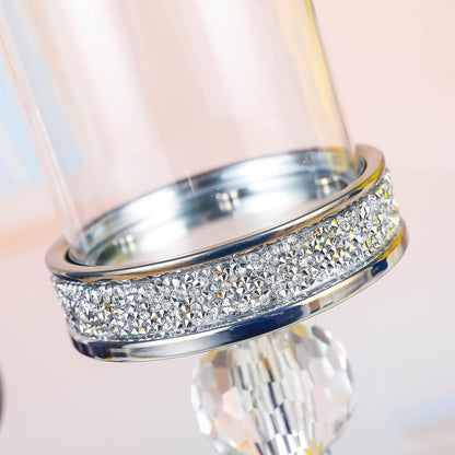 Skiennix Crystal Candle Holders - Elegant Pillar Candlesticks for Weddings & Home Decor | Perfect Centerpieces