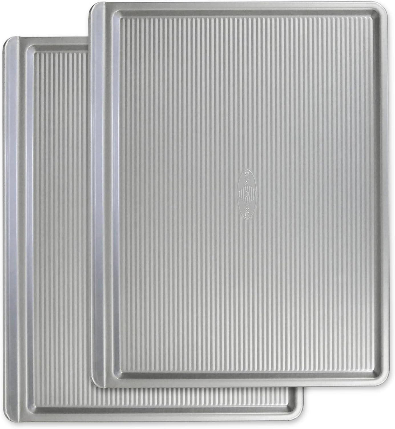 USA Pan Bakeware Cookie Sheet - Warp Resistant Nonstick Baking Pan Set of 2 | Made in the USA, Aluminized Steel