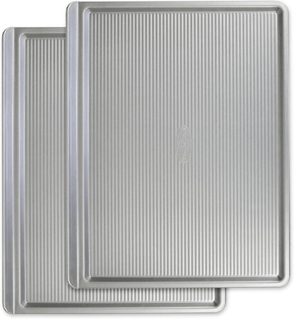 USA Pan Bakeware Cookie Sheet - Warp Resistant Nonstick Baking Pan Set of 2 | Made in the USA, Aluminized Steel