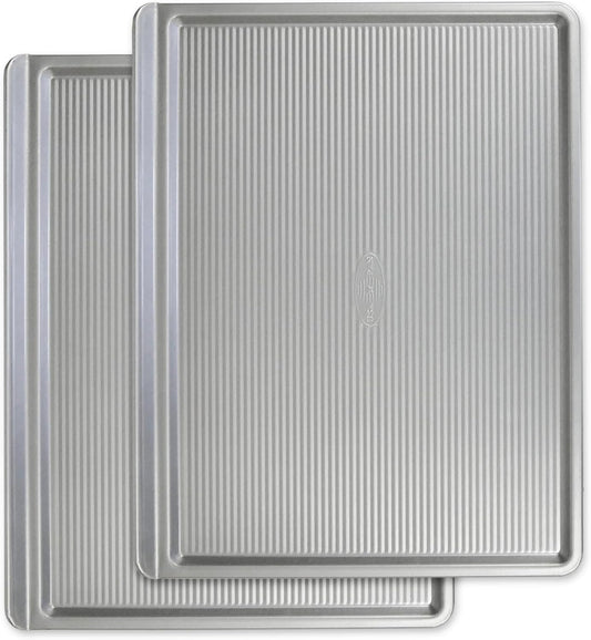 USA Pan Bakeware Cookie Sheet - Warp Resistant Nonstick Baking Pan Set of 2 | Made in the USA, Aluminized Steel