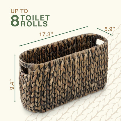 Skiennix Black Toilet Paper Storage Basket - Stylish & Functional Bathroom Organizer