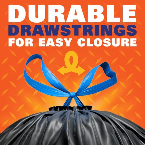 Hefty Strong Extra Large Trash Bags - 33 Gallon, Black, 48 Count | Durable & Reliable