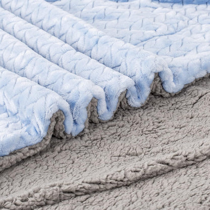 Skiennix Fuzzy Blanket - Soft, Warm Coral Fleece for Baby | Cozy Toddler Receiving Blanket (40" x 48", MD-Sky Blue)
