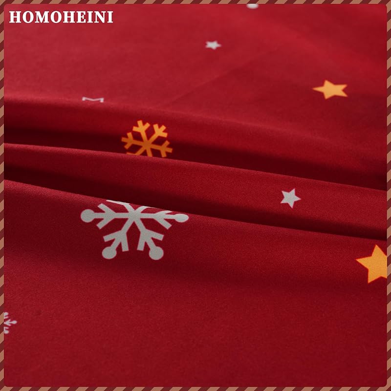 Red 60" x 140" Rectangle Christmas Tablecloth - 100% Polyester