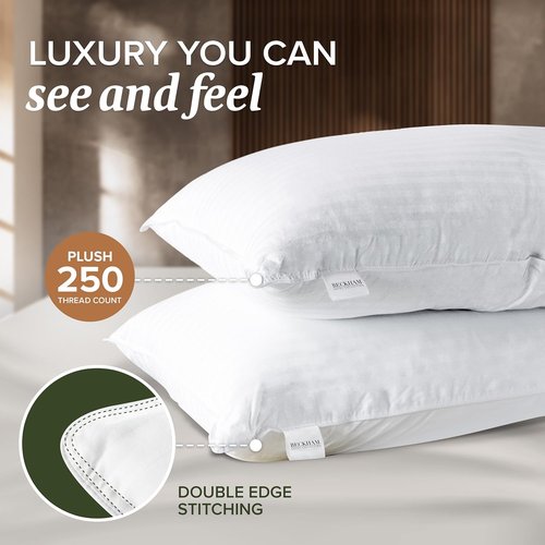 Beckham Hotel Collection Queen Size Pillows - Soft & Supportive | Set of 2 Pillow Protectors