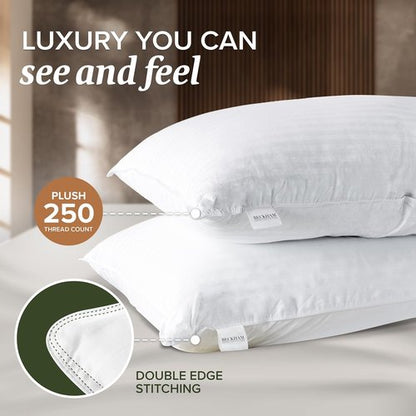 Beckham Hotel Collection Queen Size Pillows - Soft & Supportive | Set of 2 Pillow Protectors