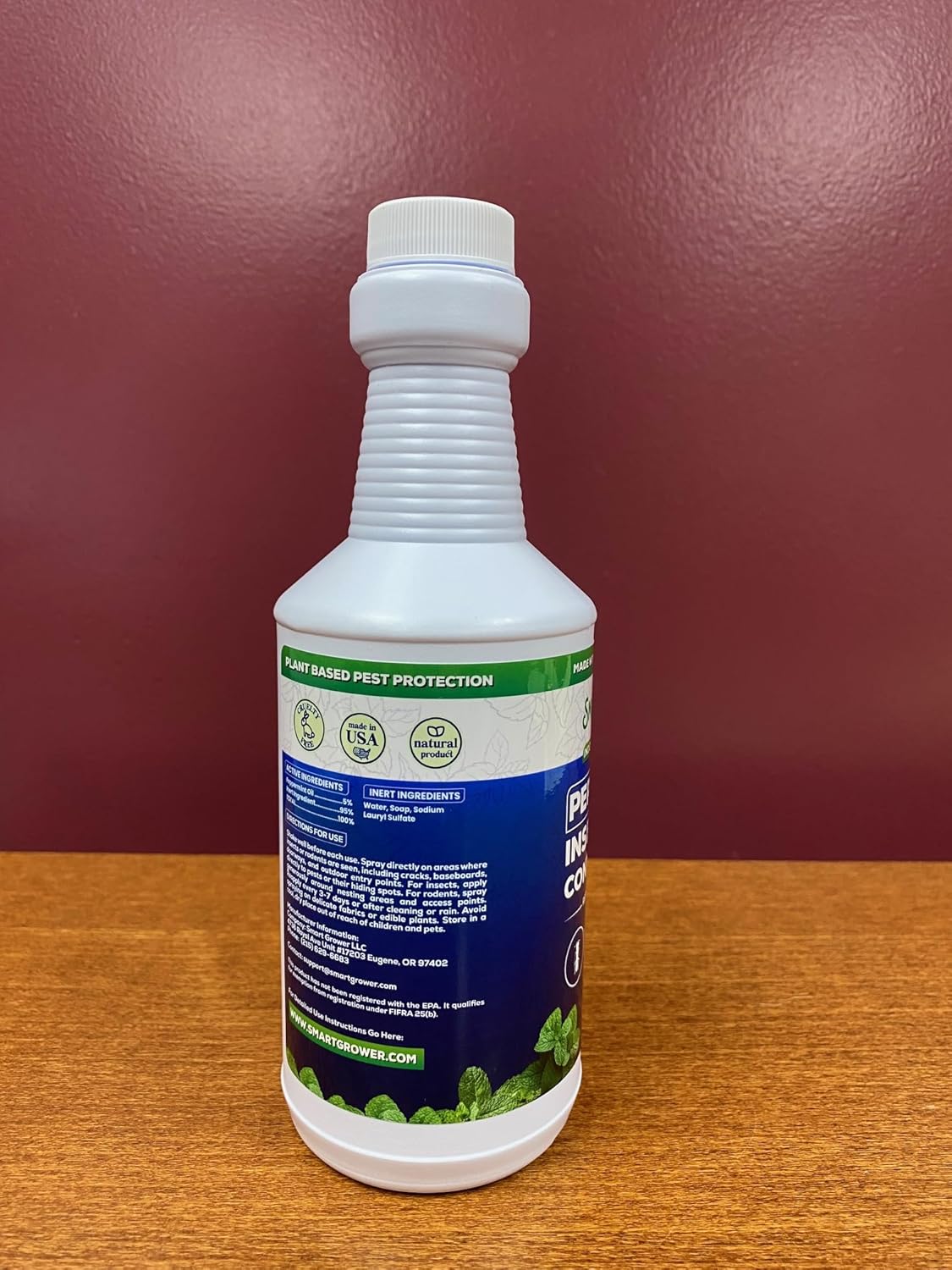 Smart Grower Peppermint Oil Insect & Pest Control Spray - Maximum Strength, 16 FL OZ | Repels Mice, Spiders, Ants