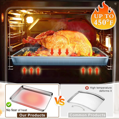 Skiennix Extra Large Stainless Steel Baking Sheet - Nonstick, Warp Resistant & Dishwasher Safe (20" x 14" x 1")