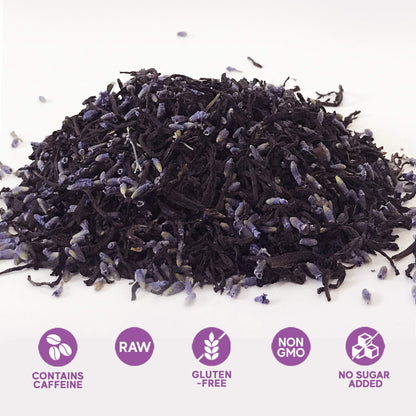 Sou Zen Earl Grey Lavender Tea Loose Leaf Blend 4oz (113g) | Premium Quality Tea Leaves and Flowers | Raw and Naturally Organic Ingredients | Energizing and Revitalizing Tea with No Additives