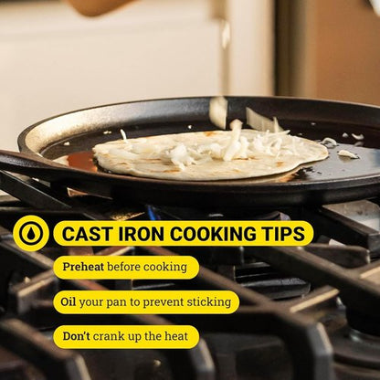 Lodge BOLD 12 Inch Cast Iron Griddle - Seasoned Design-Forward Cookware for Perfect Cooking