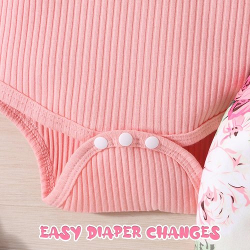 GDTOGRT Baby Girl Ruffle Romper Set - Floral Pants & Cute Headband | Newborn Infant Outfits
