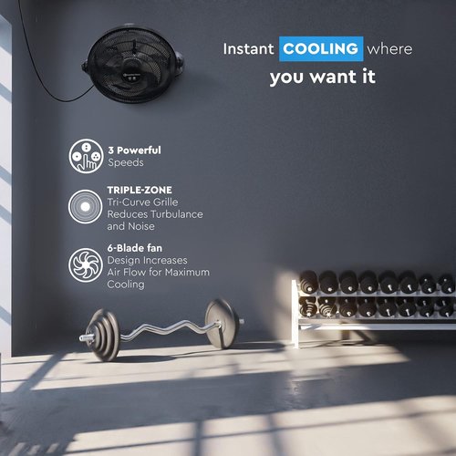 Comfort Zone PowrCurve 20-Inch High-Velocity Floor Fan - 3-Speed Adjustable Tilt for Powerful Cooling in Home, Office & Gym