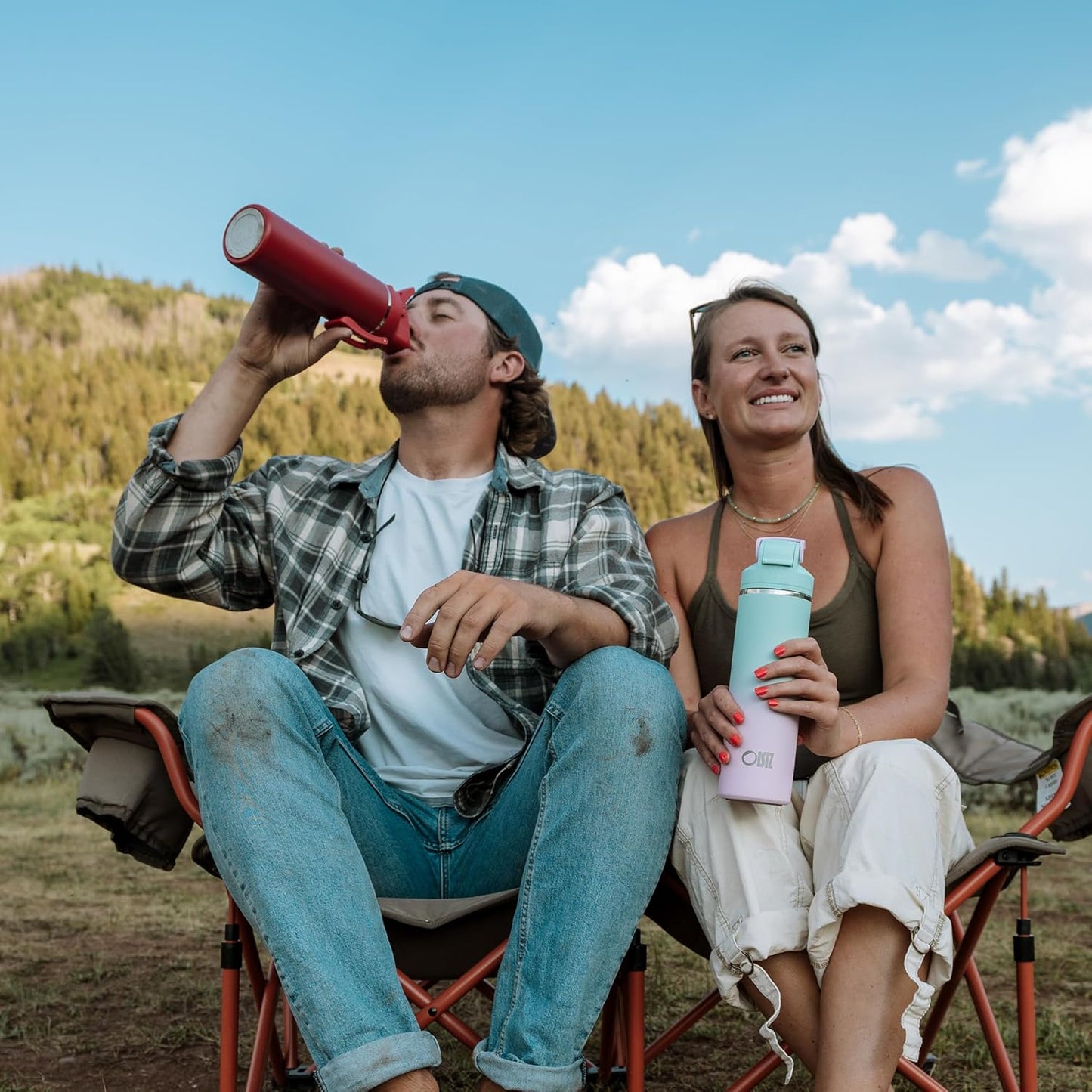 OISIZ Insulated Water Bottle - 24 oz Vacuum Stainless Steel | 2-in-1 Spout & Straw Lid, Leakproof