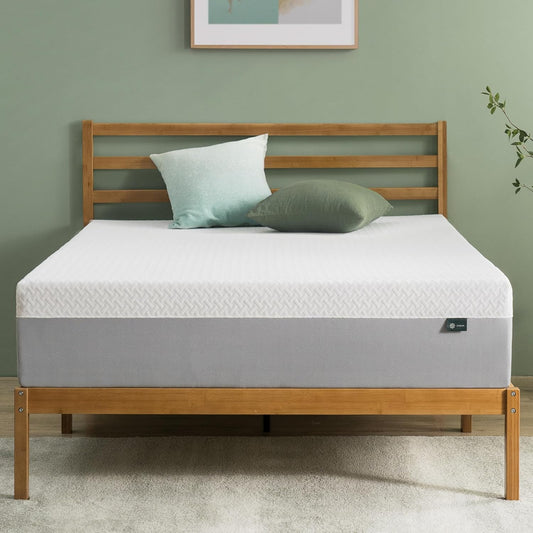Zinus 12 Inch Green Tea Essential Memory Foam Mattress - Queen Size, Breathable & Fiberglass Free