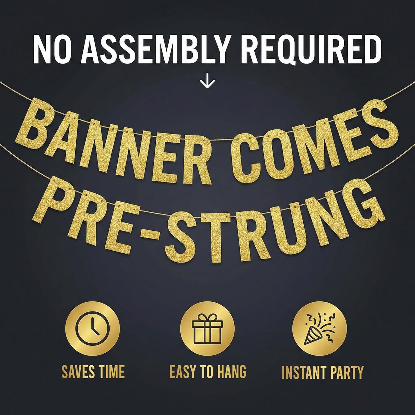 Awesome Since 1946 Gold Glitter Banner - Funny 80th Birthday Decorations for Men & Women | Party Supplies