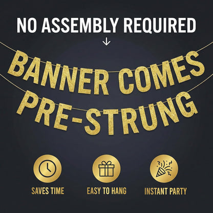 Awesome Since 1946 Gold Glitter Banner - Funny 80th Birthday Decorations for Men & Women | Party Supplies