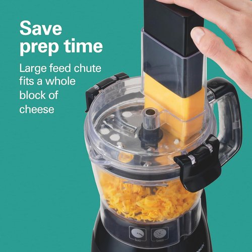 Hamilton Beach Mini Food Processor - 4-Cup Vegetable Chopper, 250 Watts, Black | Slicing & Shredding