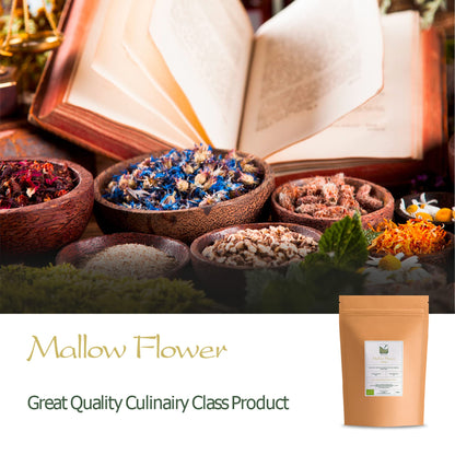 Mallow Blue Flower Tea Blossom - Malva Sylvestris Malva Herb Tisane