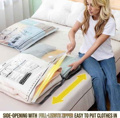 TAILI Jumbo Vacuum Storage Bags - 8 Pack 39x28 Inch | Long Side Zip Seal for Bedding & Clothing Storage