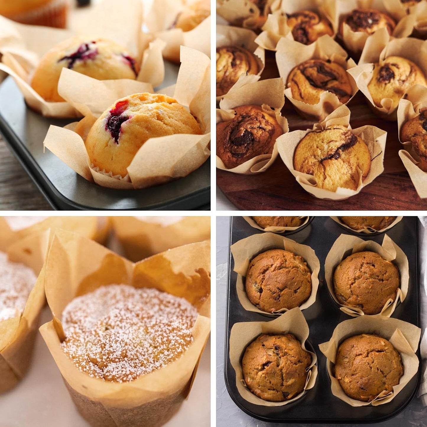 Regine Switzerland Tulip Muffin Liners - 600 Pcs Brown Cupcake Baking Cups for Parties & Holidays