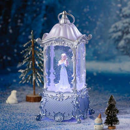 Snow Globe Lantern with Violin Girl - Shatterproof Glitter Music Box with LED Light | USB/Battery Powered, Perfect for Girls' Birthdays and Home Decor