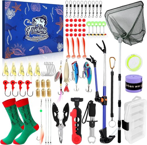 Fishing Tool Kit 2026 - Essential Fishing Gear & Equipment with Pliers, Hook Remover, Scissors & Lures | Perfect Gift for Men