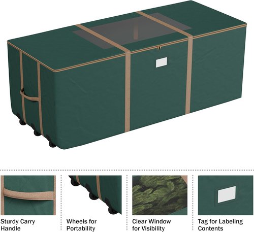 Elf Stor Rolling Storage Bag - 12FT Durable Bag with Wheels & Handles for Cushions, Clothes & More | Green