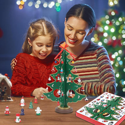 ZEEYUAN Christmas Advent Calendar - 24-Day Countdown Decor for Kids | 2025 Holiday Tabletop Decoration