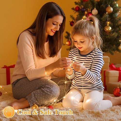 Lakumu Fairy Lights | 6-Pack Battery Operated 7FT String Lights - Waterproof Silver Wire for Mason Jars & Decor