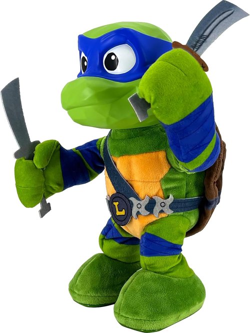 Mattel Teenage Mutant Ninja Turtles Leonardo Plush Toy - 11-Inch Soft Doll with 20+ Sounds & Action Features