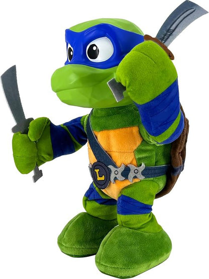 Mattel Teenage Mutant Ninja Turtles Leonardo Plush Toy - 11-Inch Soft Doll with 20+ Sounds & Action Features
