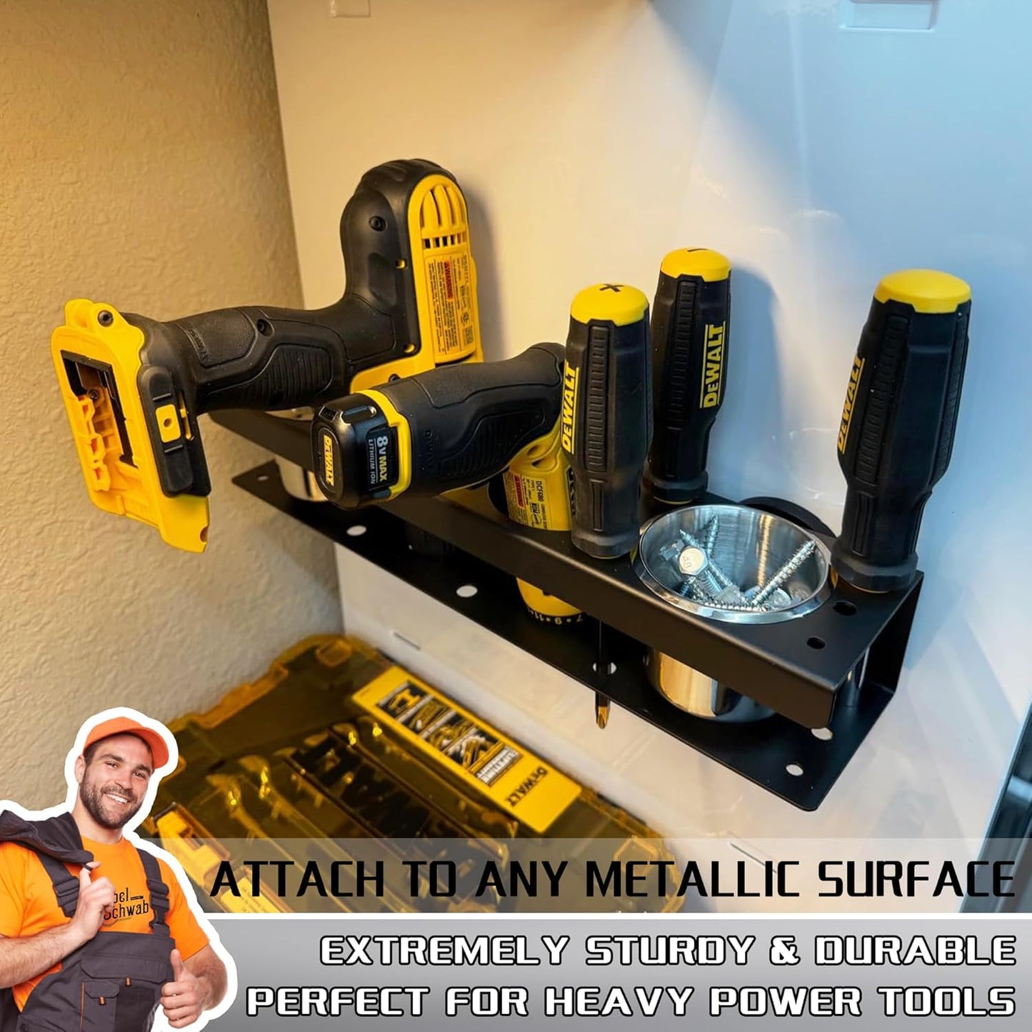 ULIBERMAGNET Magnetic Spray Can Holder - Heavy Duty Wall Mount Tool Organizer Rack for Garage