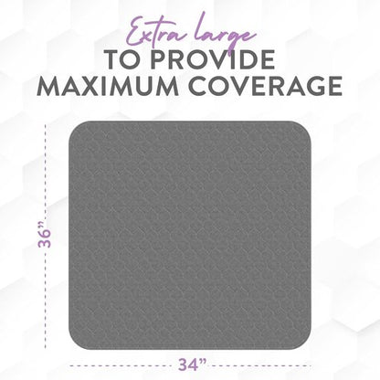 Inspire Underpads - Reusable Waterproof Incontinence Bed Pads | Stain Hiding Gray | 34" X 36" | 6 Pack