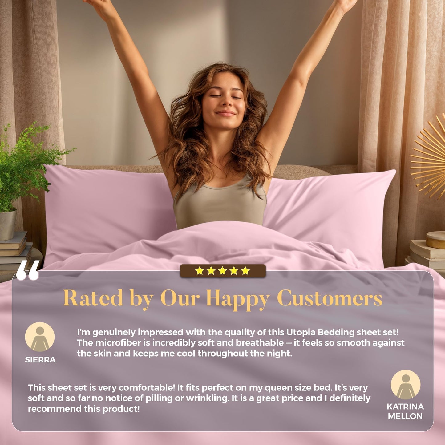 Utopia Bedding Full Bed Sheets Set - 4 Piece Bedding - Brushed Microfiber - Shrinkage and Fade Resistant - Easy Care (Full, Pink)