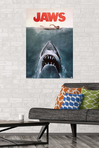 Trends International Jaws Wall Poster - Unframed 22.375" x 34" | Iconic Movie Decor