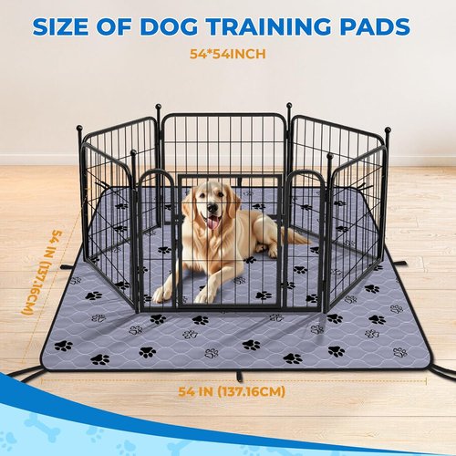 Fostanfly Washable Dog Pee Pads - Super Absorbent & Leak-Proof | Extra Large 54"x54" - 2 Pack