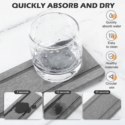 4PCS Skiennix Stone Drying Trays - Water Absorbing Diatomaceous Earth Soap Dish & Coaster Set