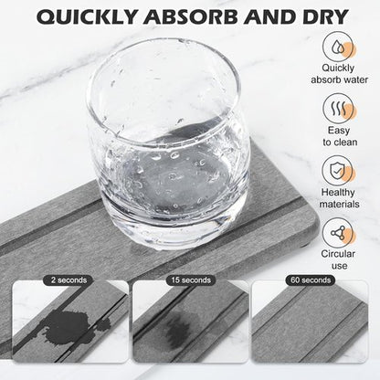 4PCS Skiennix Stone Drying Trays - Water Absorbing Diatomaceous Earth Soap Dish & Coaster Set