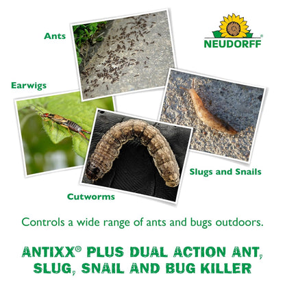 Neudorff ANTIXX Plus Ant & Insect Control Granules - Organic Pest Solution for Gardens | 4 lbs