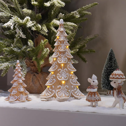 Cynkeyee Gingerbread Christmas Tree Decorations - Indoor Xmas Lights & Centerpiece | 6.5x4.5x10 Inch