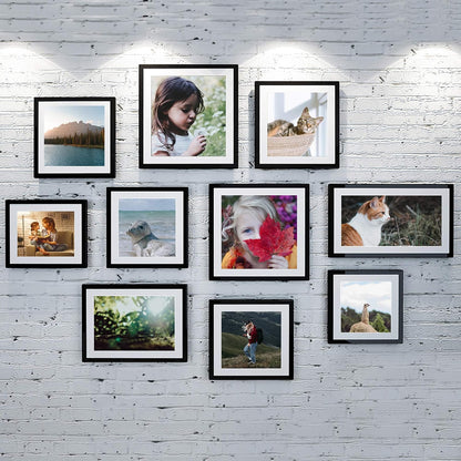 Upsimples 12x18 Picture Frame Set of 5 - Stylish Black Frames for 11x17 or 12x18 Photos