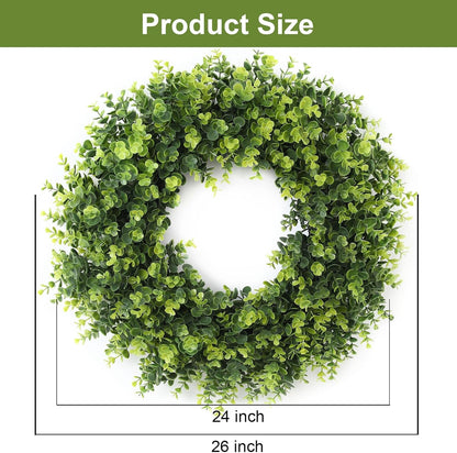 Regine Switzerland 26'' Boxwood Wreath - Artificial Leaves for Spring & Summer Home Decor