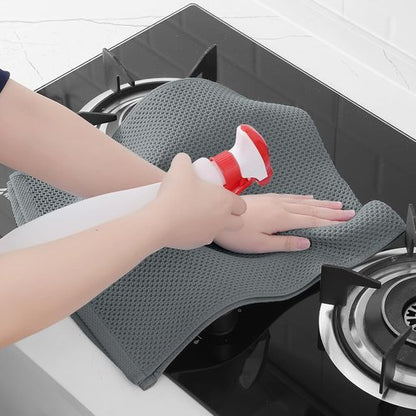 Homaxy 100% Cotton Waffle Weave Dish Towels - Ultra Soft & Absorbent, Quick Drying | 13 x 28 Inches, Grey, 12-Pack