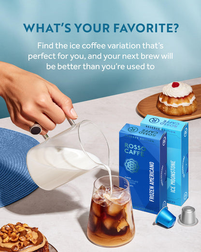 ROSSO CAFFE Espresso Coffee Pods, Compatible with Nespresso Original Machines, Reserve Ice Pack, 80 Capsules - Made in Italy