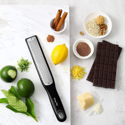 Spring Chef Premium Ice Cream Scoop & Stainless Steel Zester | 2-Piece Bundle in Black