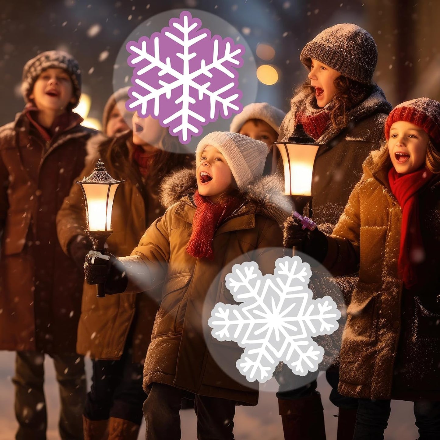 Tuanse 36 Pcs Snowflake Finger Lights - Glow in The Dark Party Favors for Kids | Winter Birthday Supplies