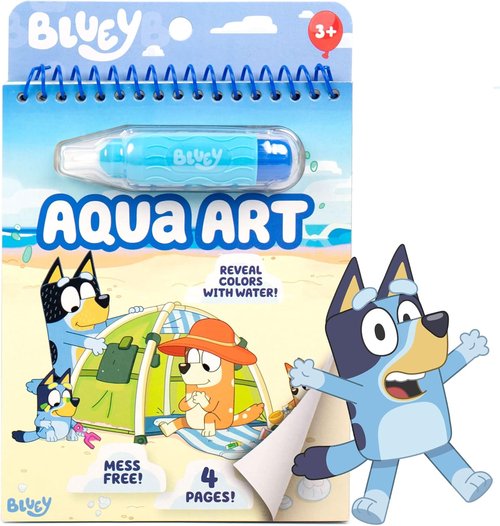 Horizon Group USA Bluey Aqua Art - Reusable Water Reveal Activity Pages for Mess-Free Drawing